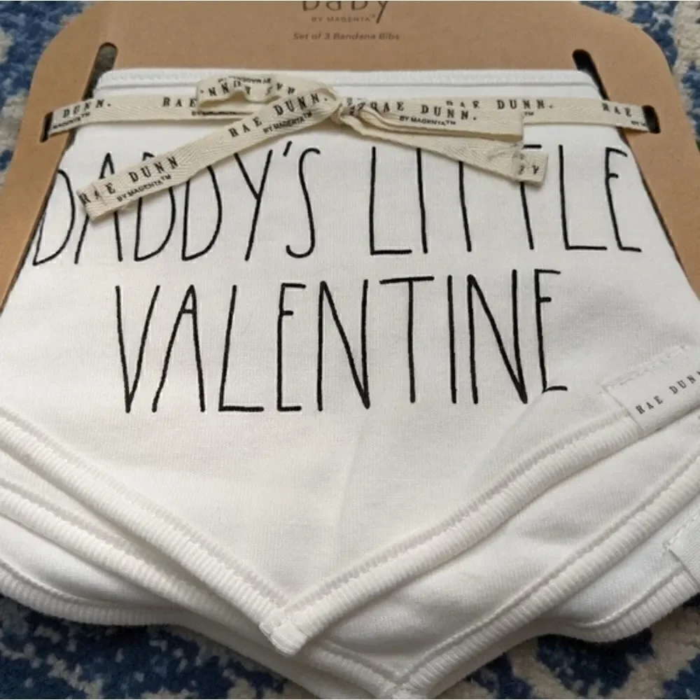 Rae Dunn Baby bibs pack of 3 Daddy's Little Valentine love bandit